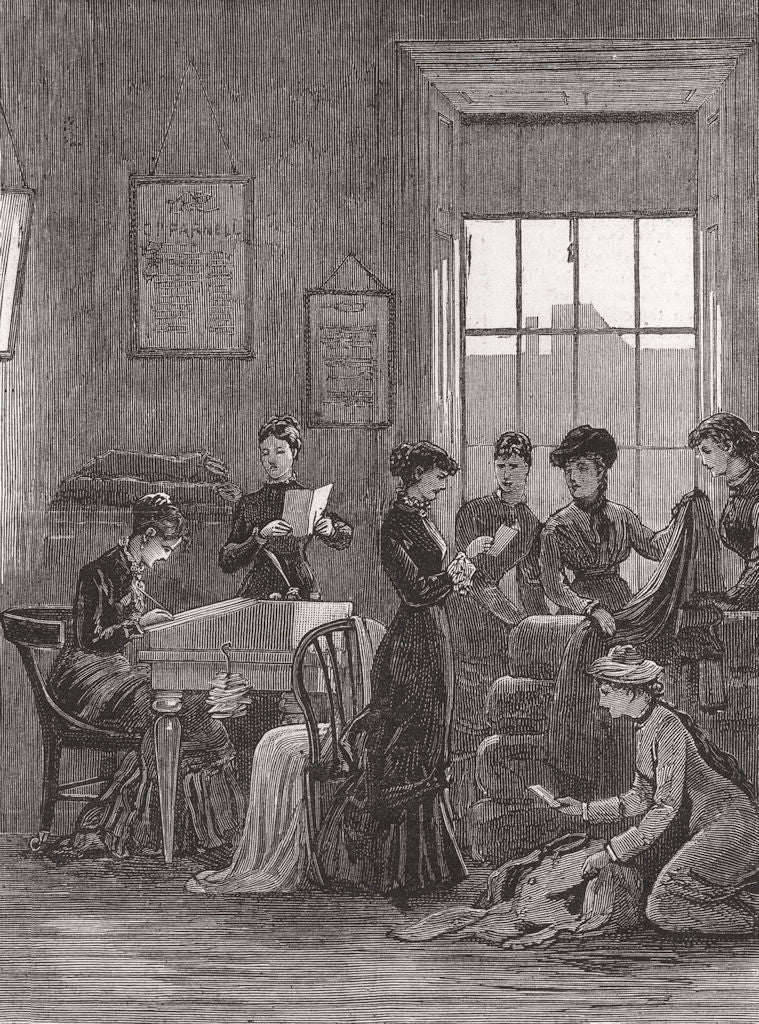 IRELAND. Land Wars. . Land leaguers, Dublin Office 1881 old antique print